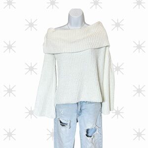 Forever 21 Off-the-Shoulder Cream Sweater